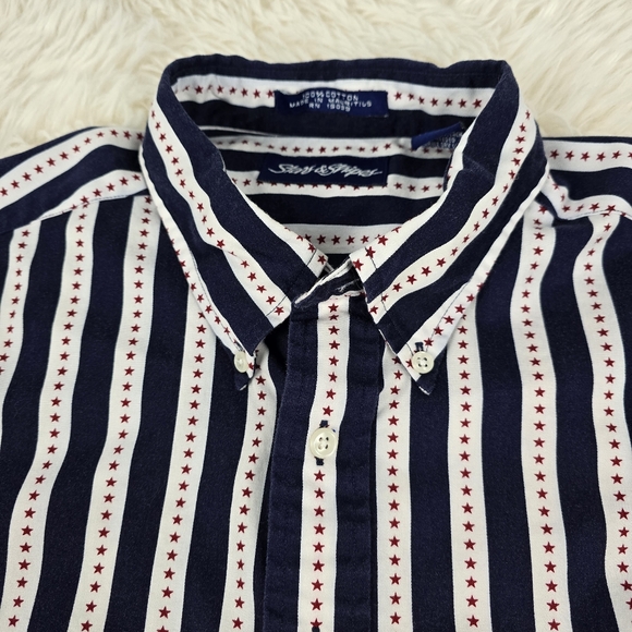 Stars & Stripes Cotton Button-Down Shirt - Picture 1 of 8
